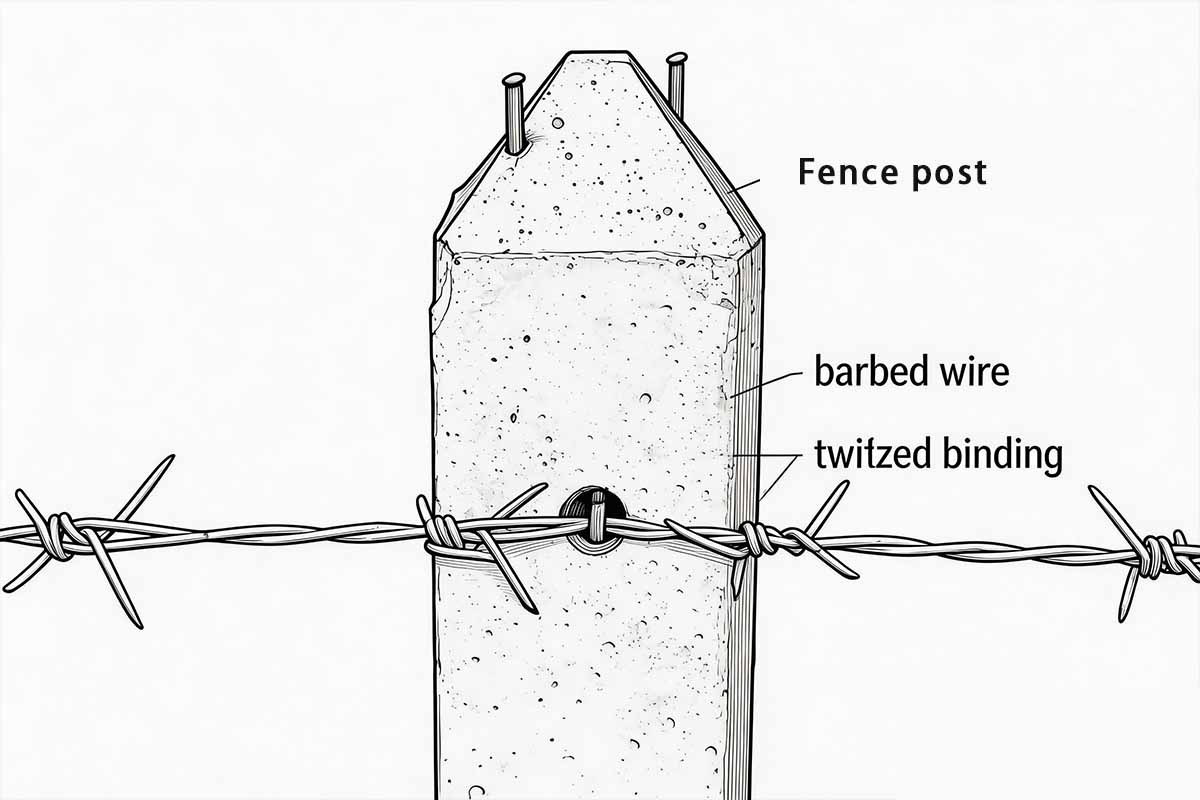 金属刺绳核心参数与标准安装受力节点示意图